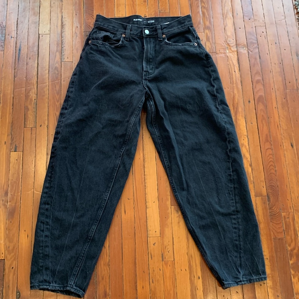 Old Navy high rise ballon jeans (Black)